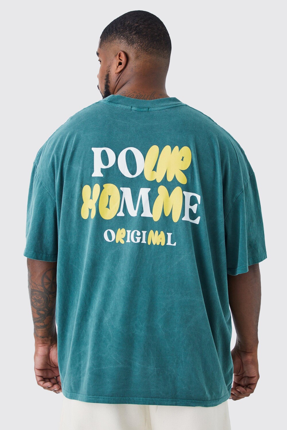 

Футболка оверсайз wash pour homme плюс Boohoo, зеленый