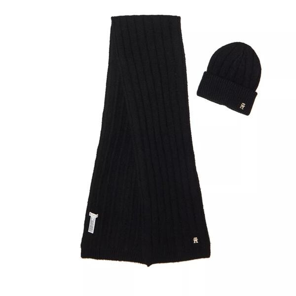 

Шарф gp th timeless beanie + scarf Tommy Hilfiger, черный