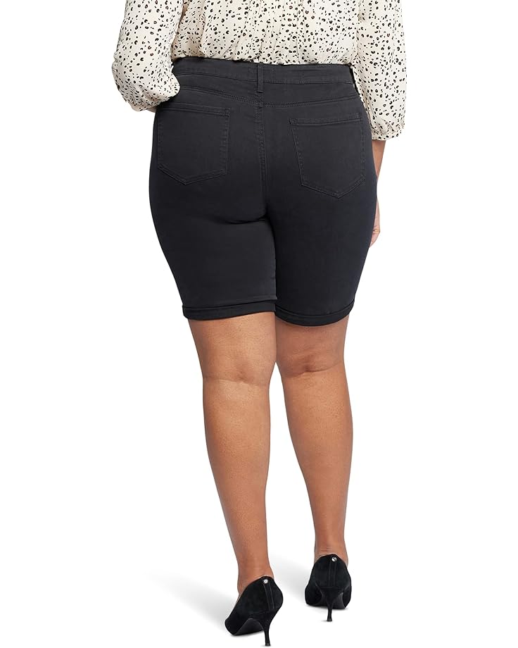 Шорты NYDJ Plus Size Briella Shorts Roll Cuff in Black, черный