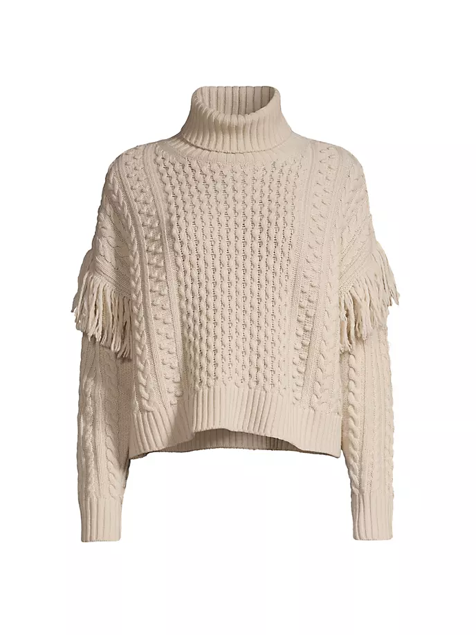

Водолазка Lodola с бахромой Weekend Max Mara, бежевый