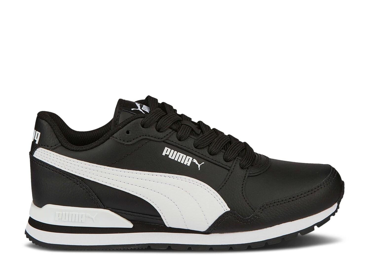 

Кроссовки Puma St Runner V3 Leather Jr 'Black White', черный