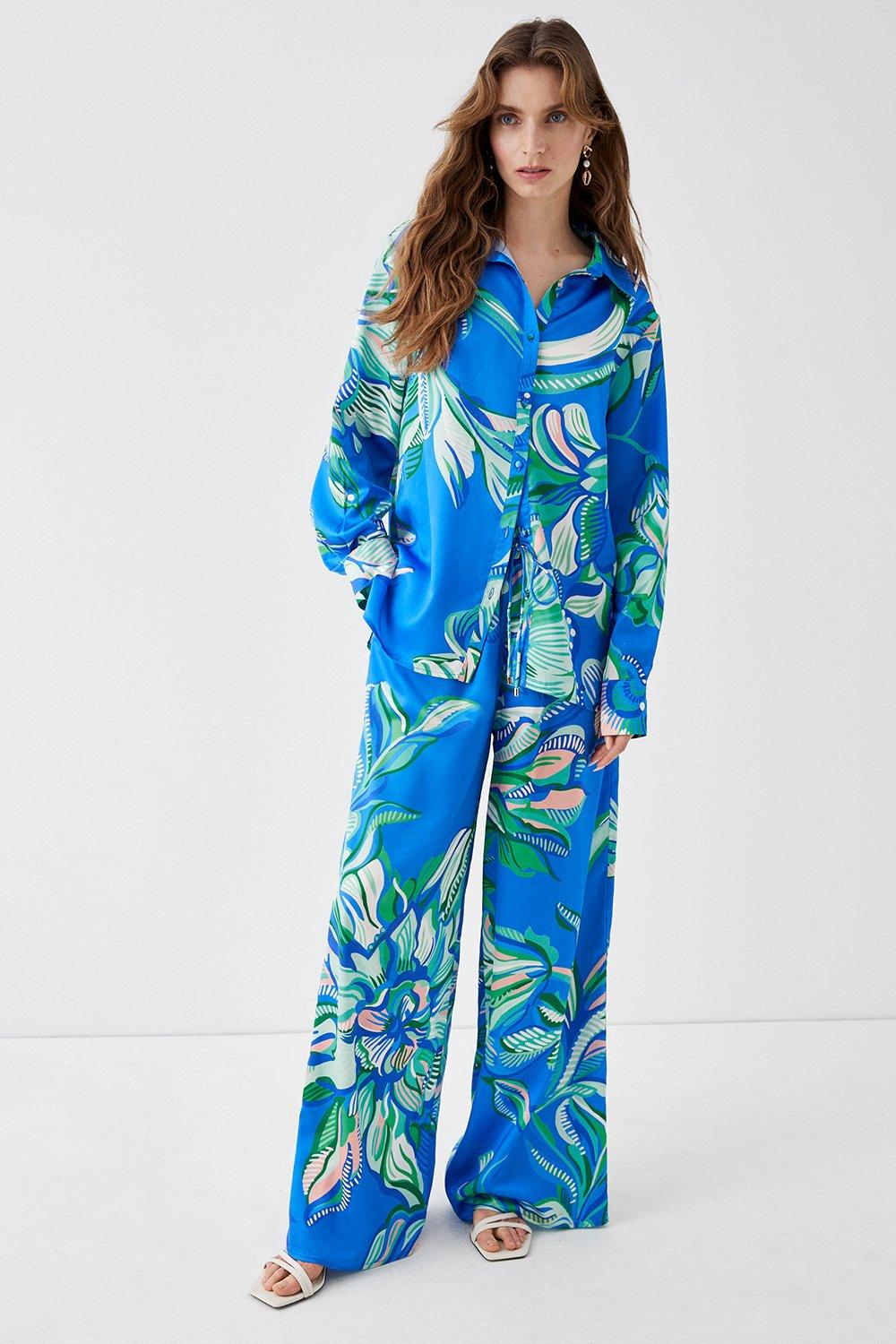 Alexandra Farmer свободные широкие брюки с цветочным принтом Coast, синий