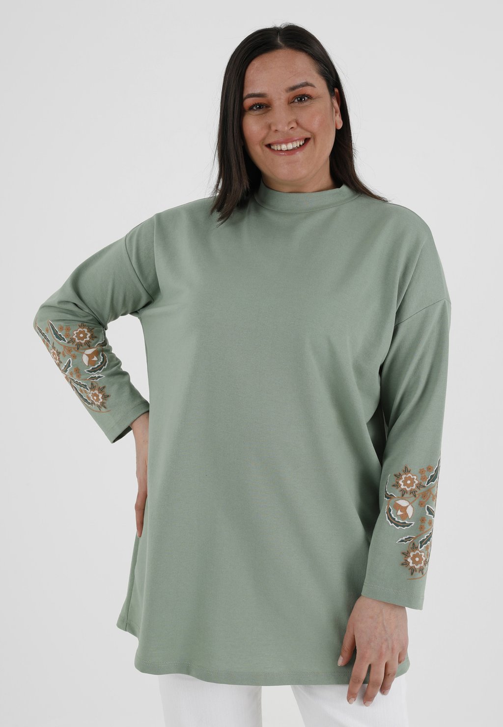 Блузка с длинными рукавами Modanisa, светло-зеленый блузка с длинными рукавами modanisa светло зеленый