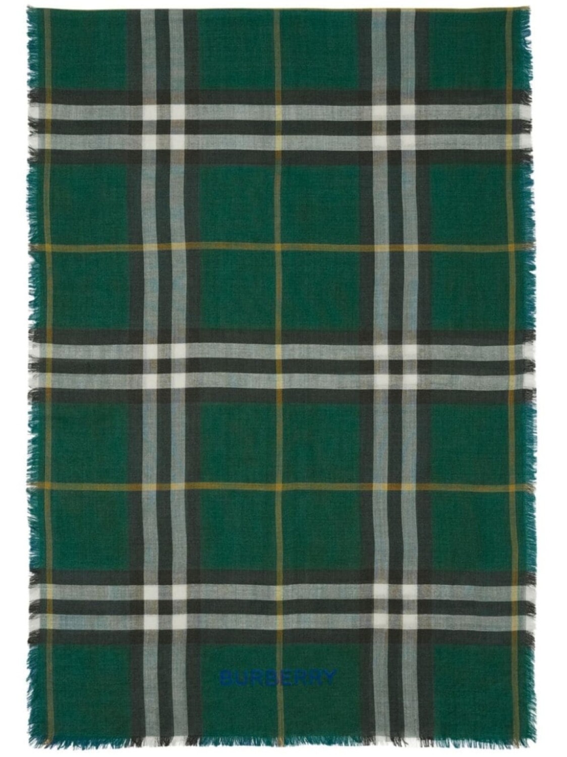 

Burberry шарф в клетку Vintage Check с бахромой, зеленый