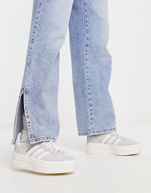 

Серо-белые кроссовки на платформе adidas Originals Gazelle Bold, Белый