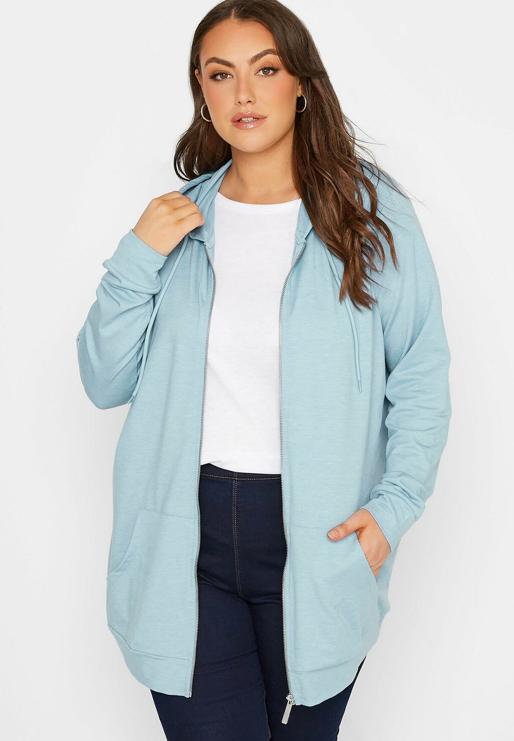 

Толстовка на молнии Yours Clothing, светло-синий