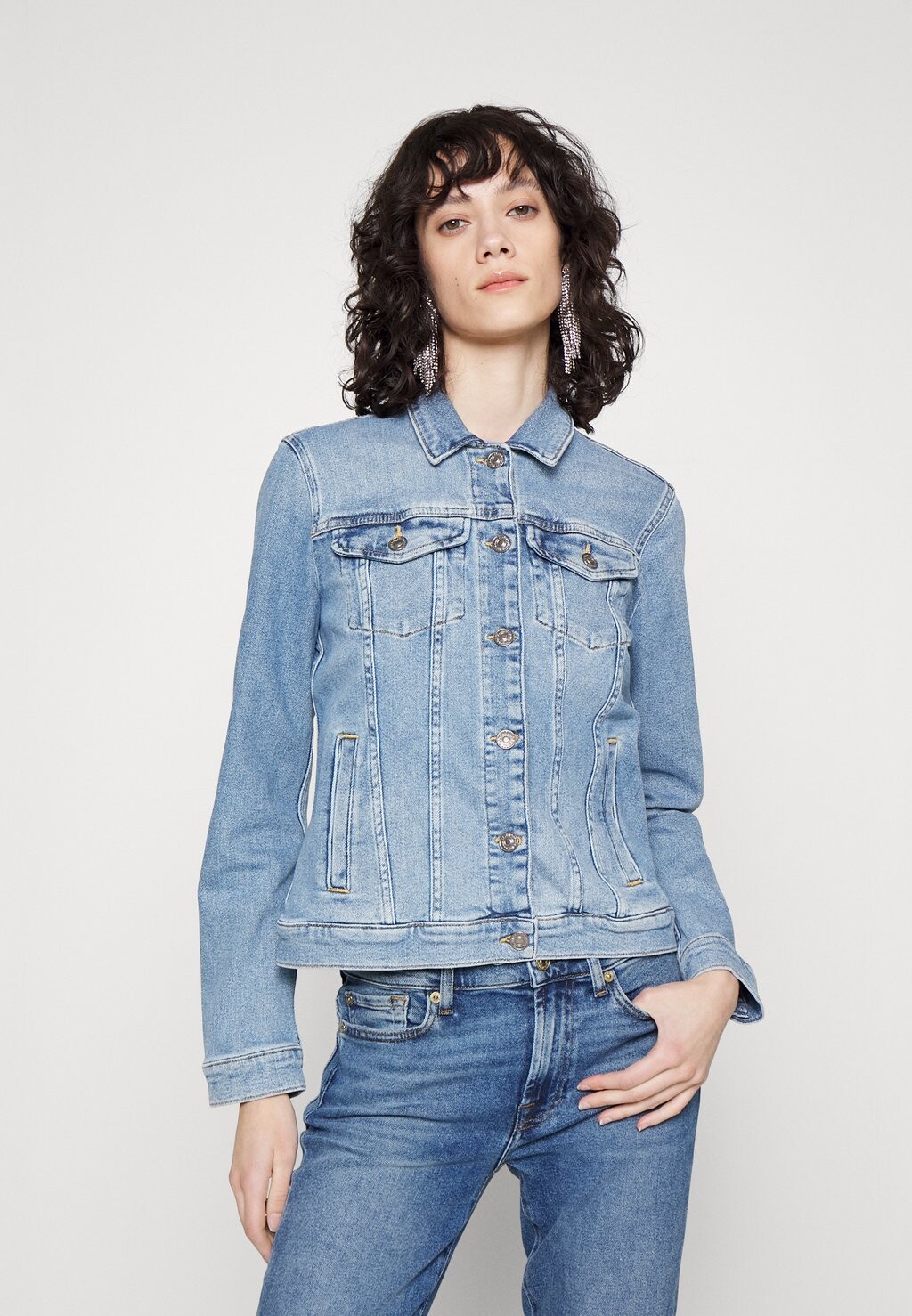 

Джинсовая куртка 7 for all mankind, синий