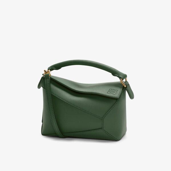 

Миниатюрная кожаная сумка через плечо Puzzle Loewe, зеленый