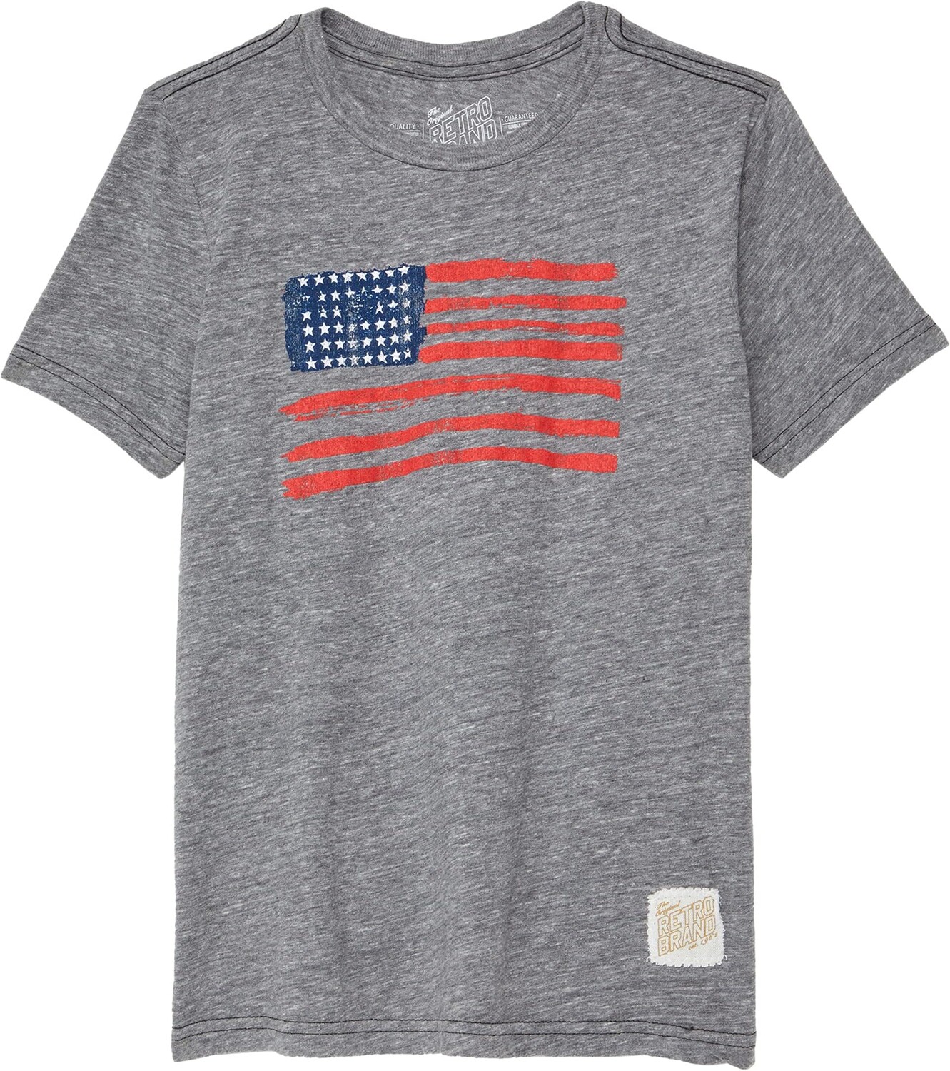 

Футболка The Original Retro Brand Kids American Flag Crew Neck Tee, цвет Streaky Grey