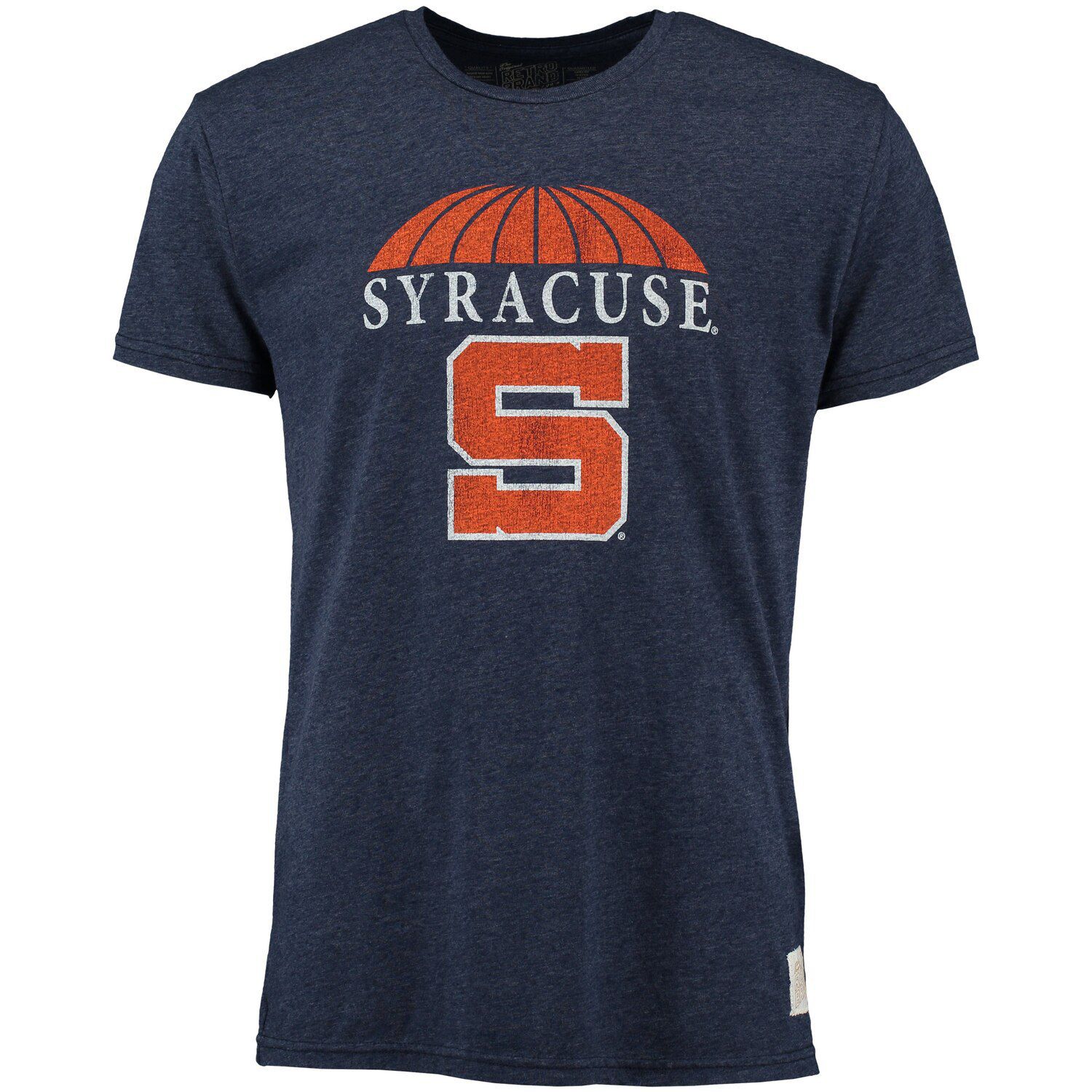 

Мужская оригинальная ретро-брендовая футболка Heather Navy Syracuse Orange Vintage Carrier Dome Tri-Blend