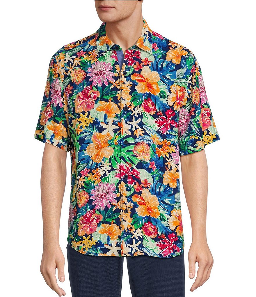 Tommy Bahama Veracruz Cay Perfectly Paradise Тканая рубашка с короткими рукавами, мультиколор