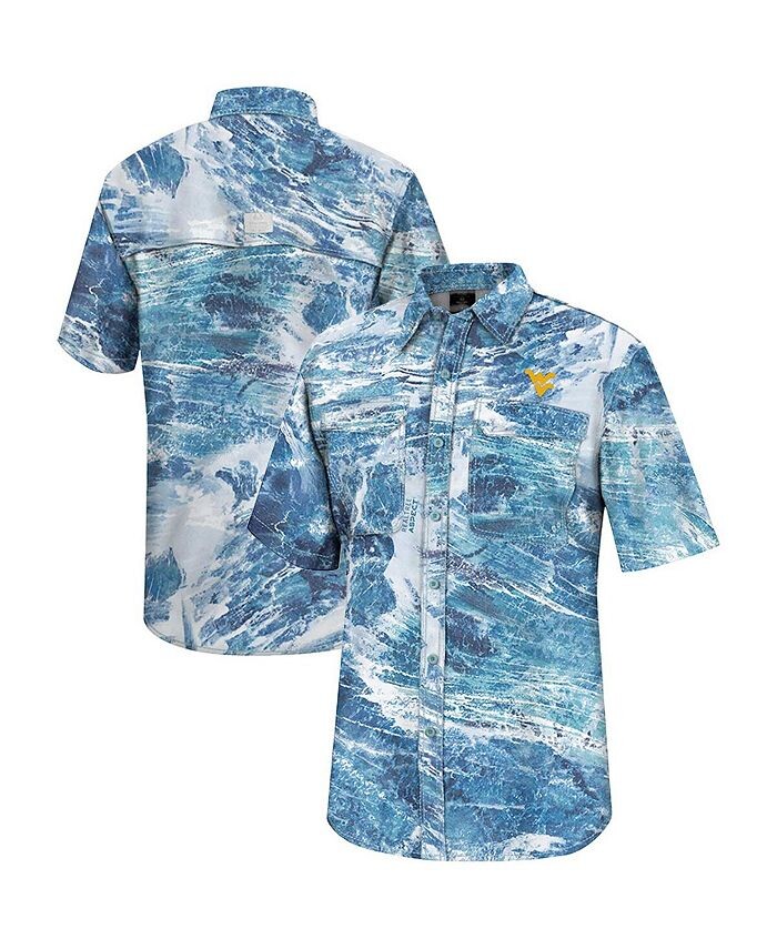 

Мужская синяя рубашка для рыбалки на пуговицах Realtree Aspect Charter West Virginia Mountaineers Colosseum, синий