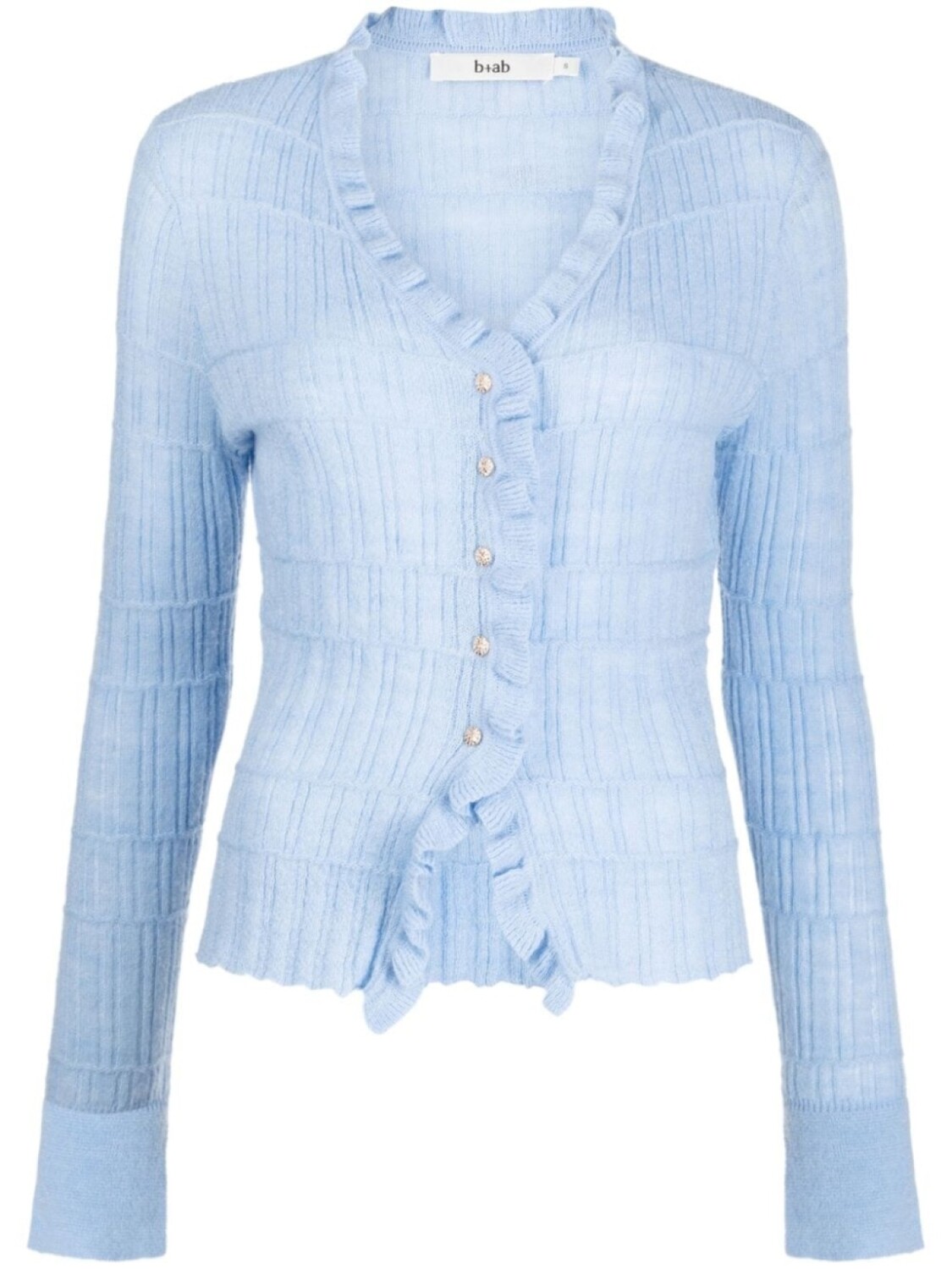 

B+Ab ruffled V-neck cardigan, синий