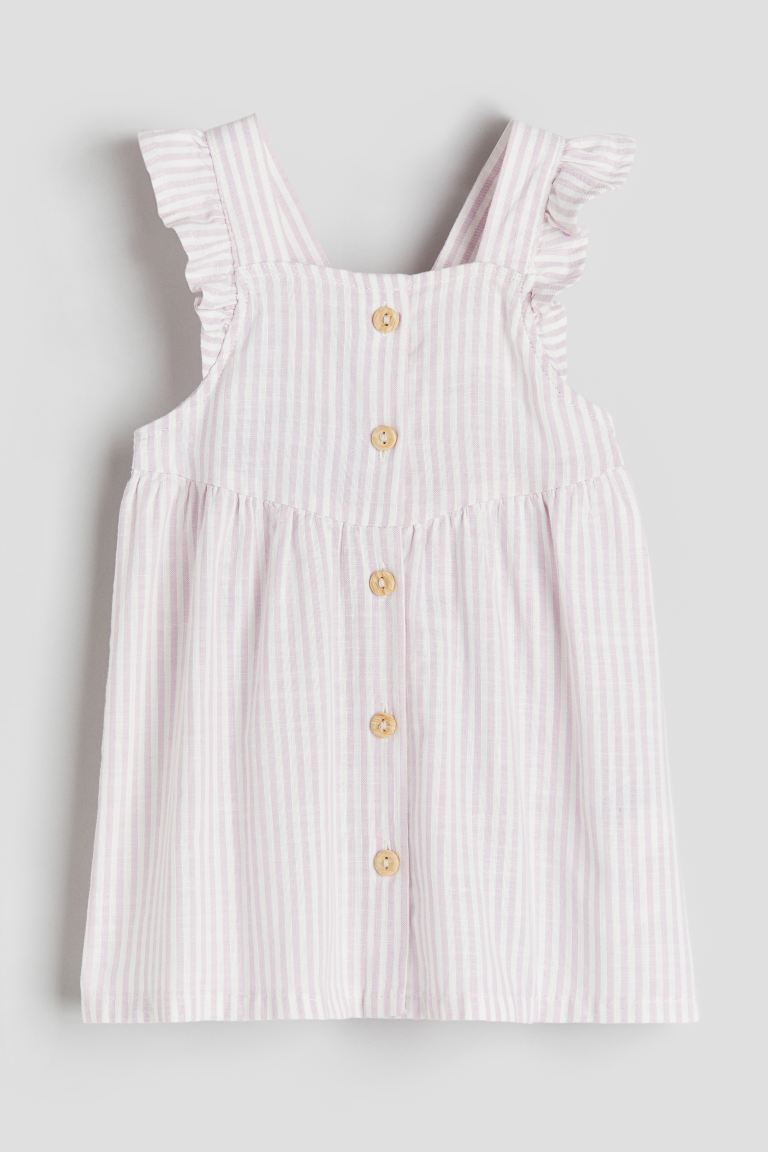 Хлопковое платье с воланами H&M, фиолетовый женское винтажное платье без рукавов однотонное платье во французском стиле на бретелях спагетти с квадратным вырезом весна лето 2023