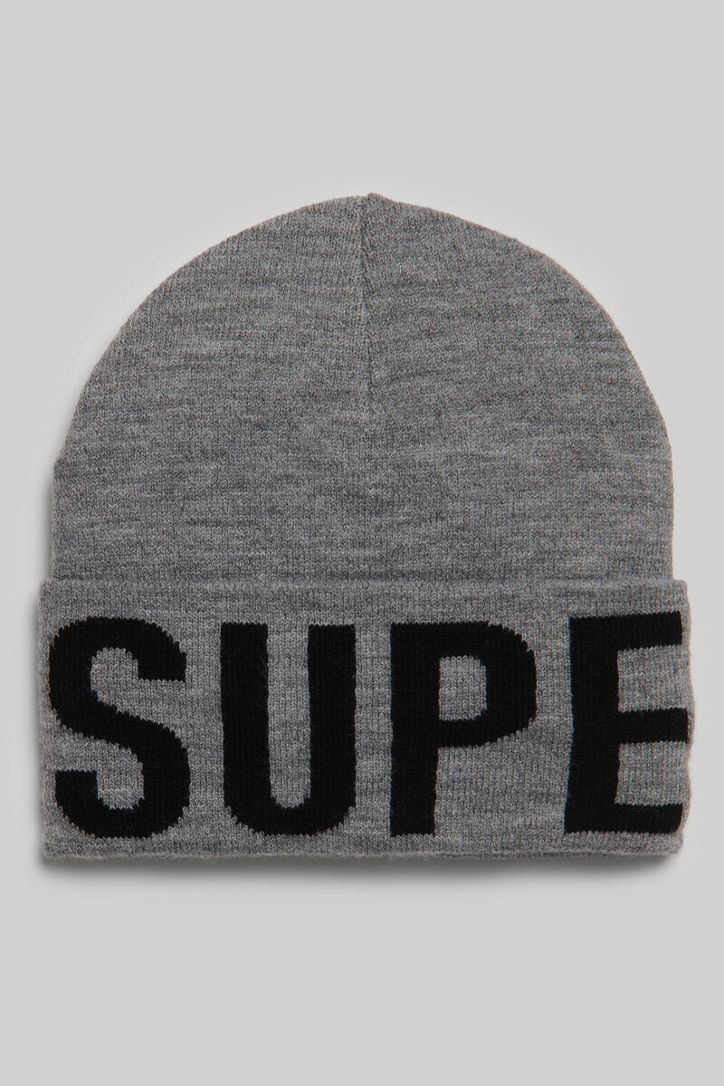 

Фирменная вязаная шапка Superdry, серый