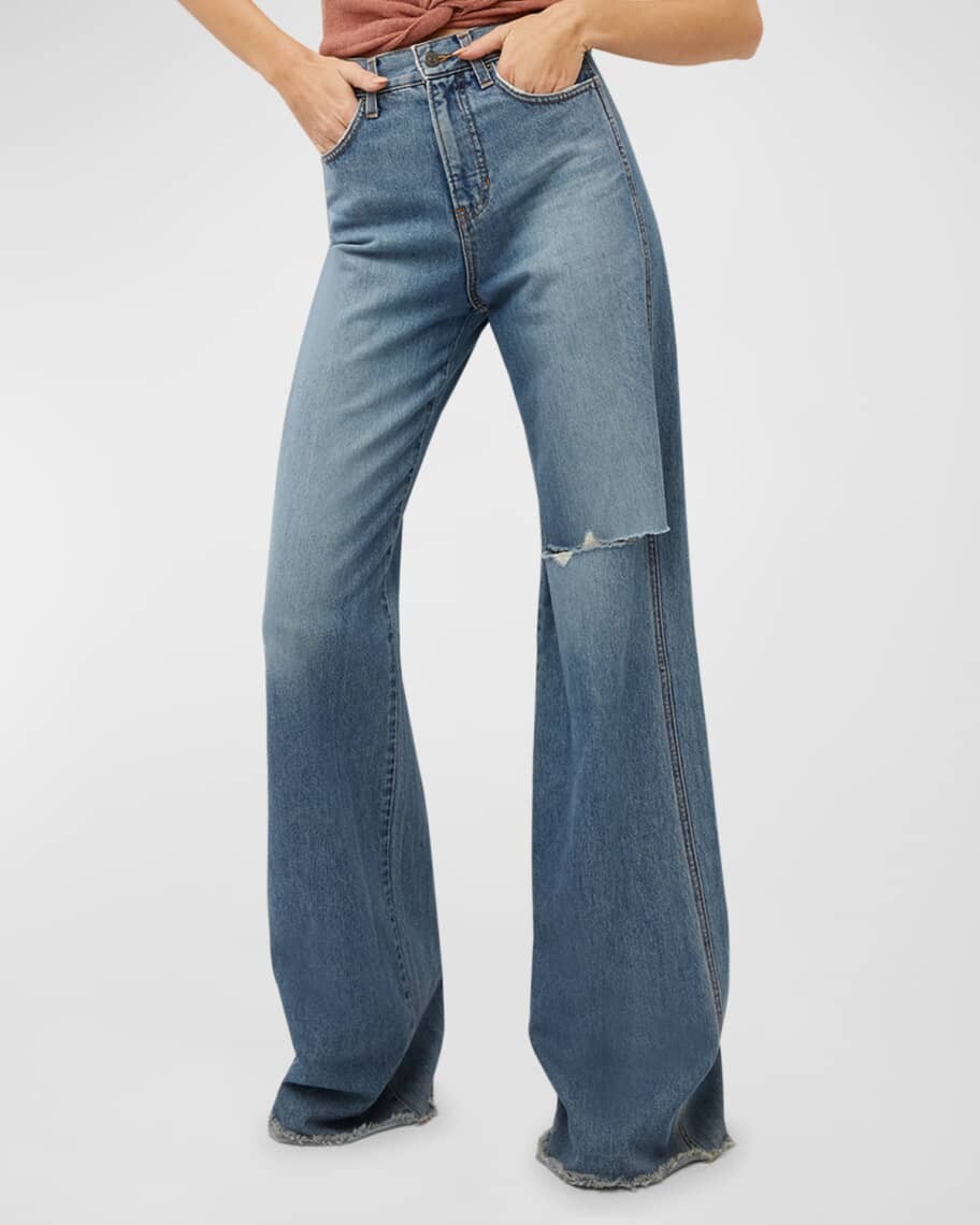 

Широкие рваные джинсы Taylor с эффектом потертости Veronica Beard Jeans