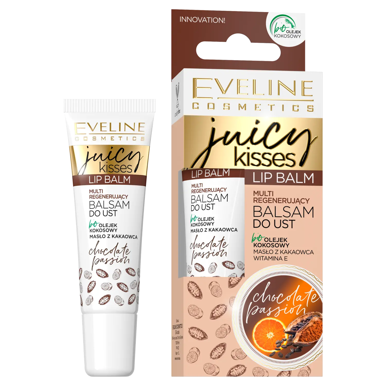 

Шоколадный бальзам для губ Eveline Cosmetics Juicy Kisses, 12 мл