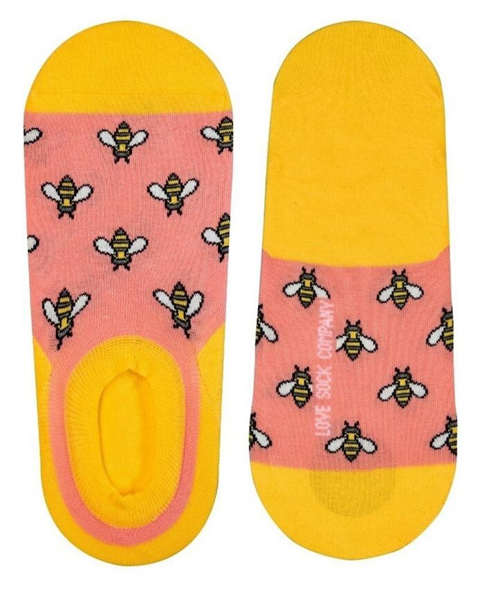 

Новинка, мужские носки-непоказы в виде пчелы Love Sock Company, розовый
