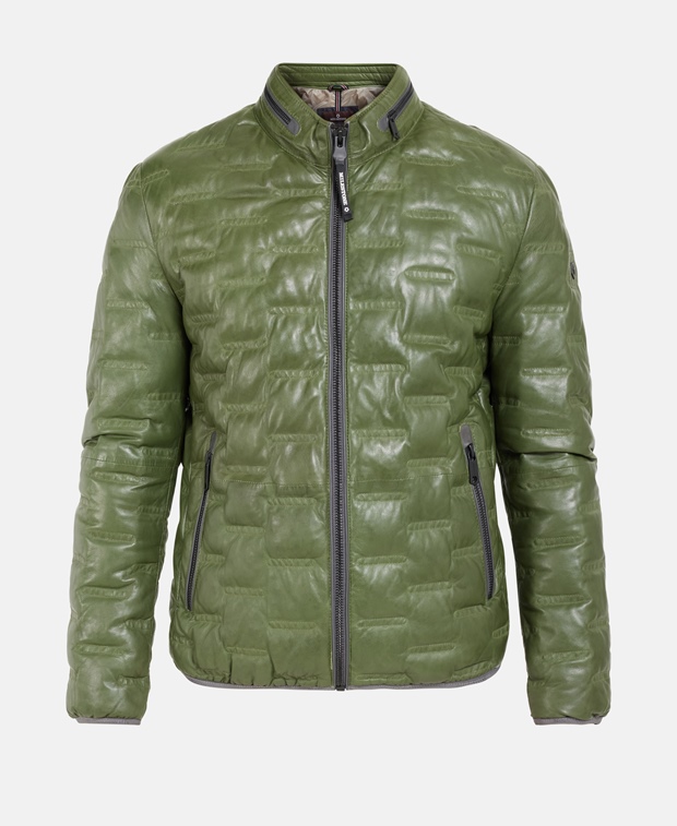 Кожаный пиджак , зеленый Milestone