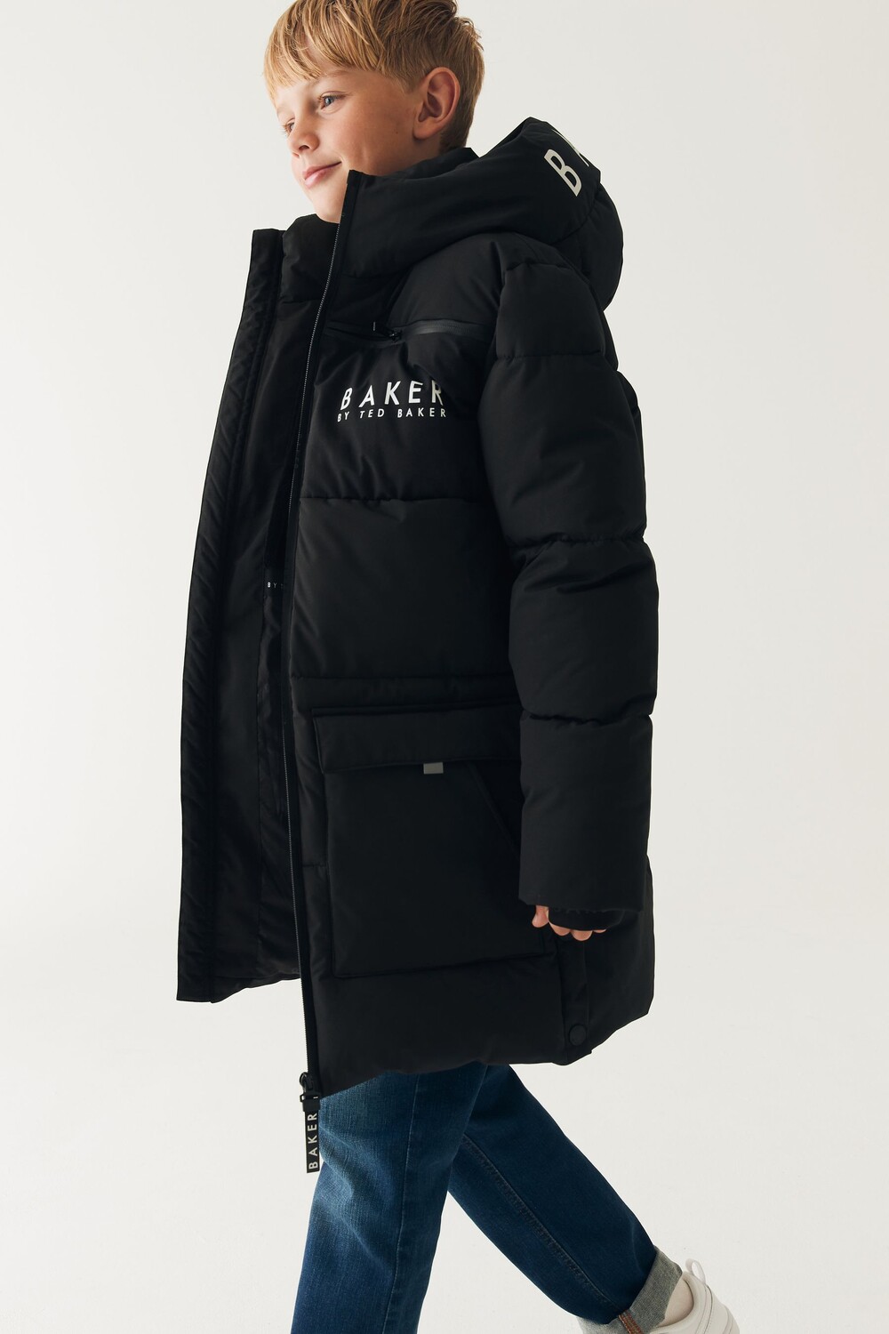 

Черный плащ длинного кроя Baker by Ted Baker, черный