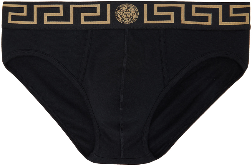 

Черные трусы с каймой Greca Versace Underwear