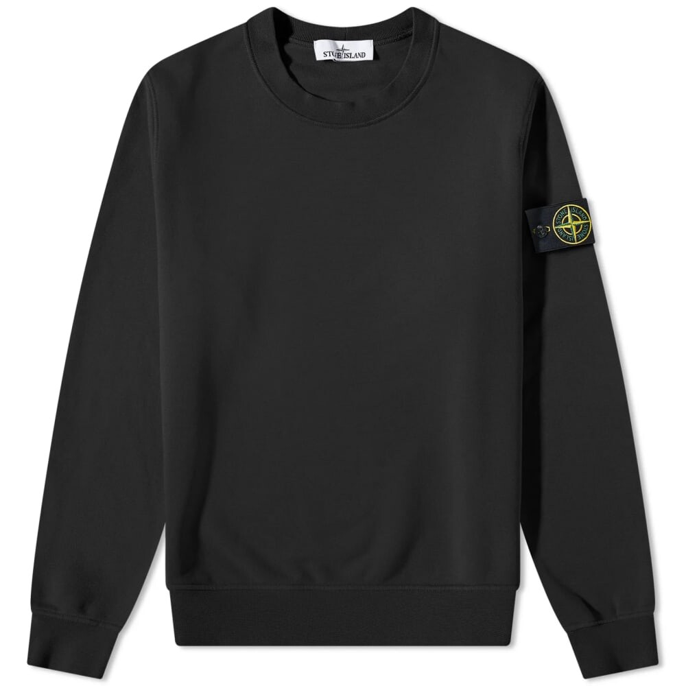 

Свитшот для экипажа Stone Island, окрашенная в одежду, черный