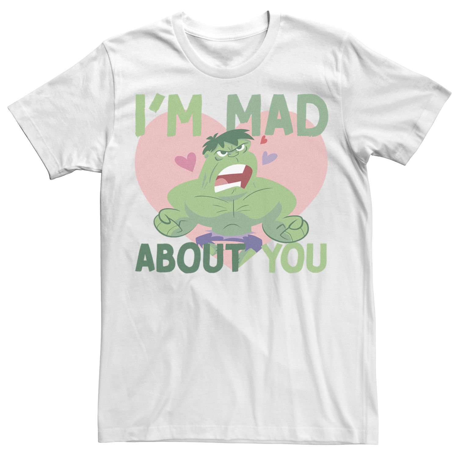 Мужская футболка с валентинкой и изображением Халка «Я без ума от тебя» Licensed Character