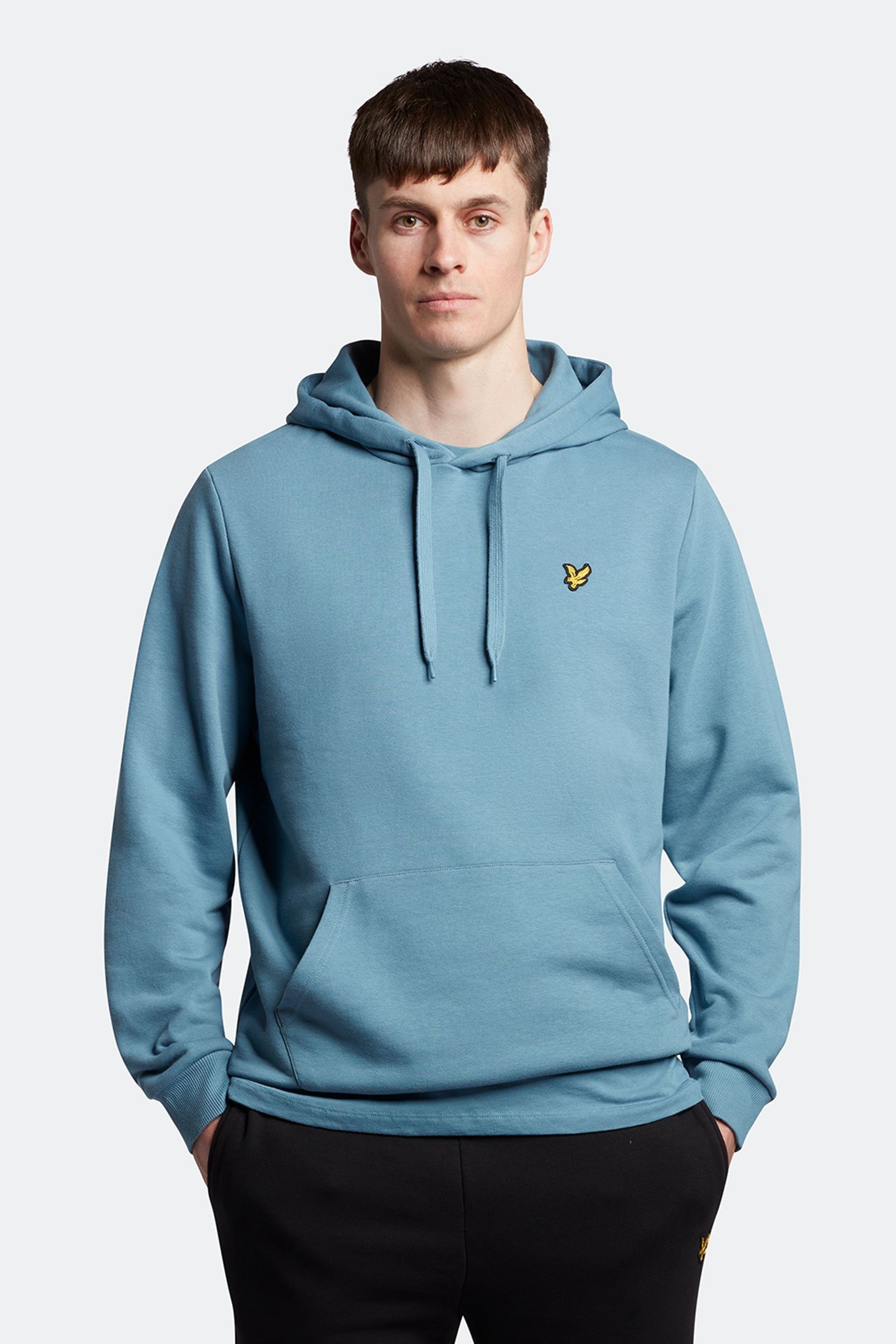 

Синий пуловер с капюшоном Lyle & Scott, синий