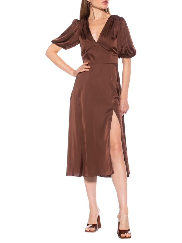 Платье без рукавов с кружевным верхом Lasercut Alexia Admor, коричневый