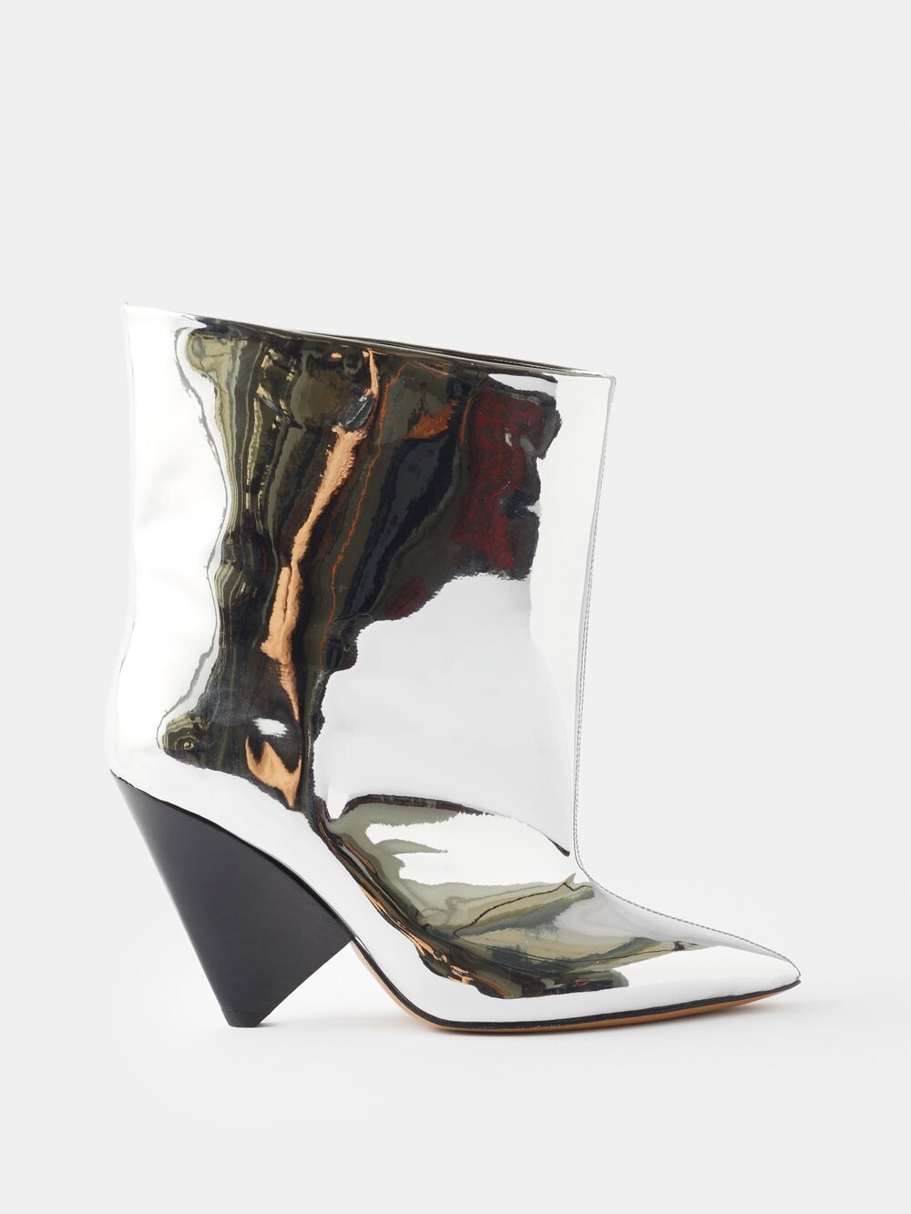 

Ботильоны miyako из зеркальной кожи Isabel Marant, серебряный