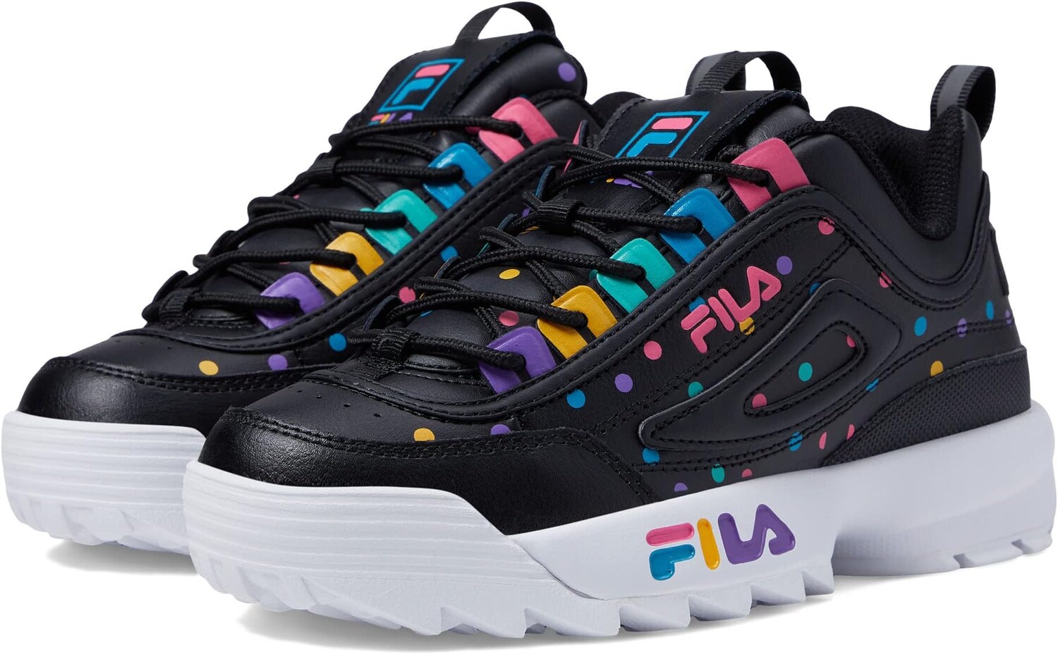 

Кроссовки Disruptor II Premium Fila, цвет Black/Shocking Pink/Caribbean Sea