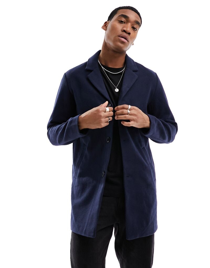 

Темно-синее пальто Jack & Jones