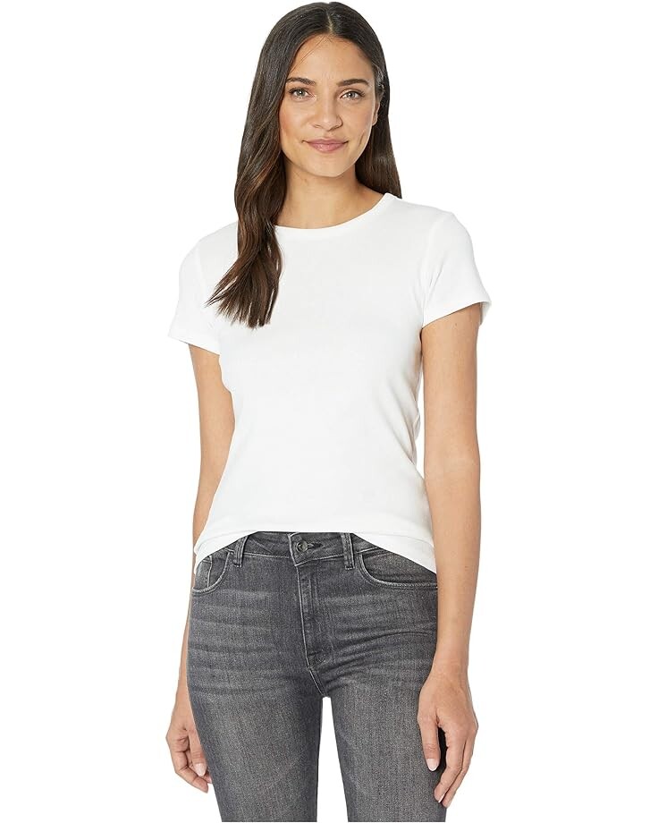 

Футболка Lilla P 1x1 Rib Short Sleeve Crew Neck, белый