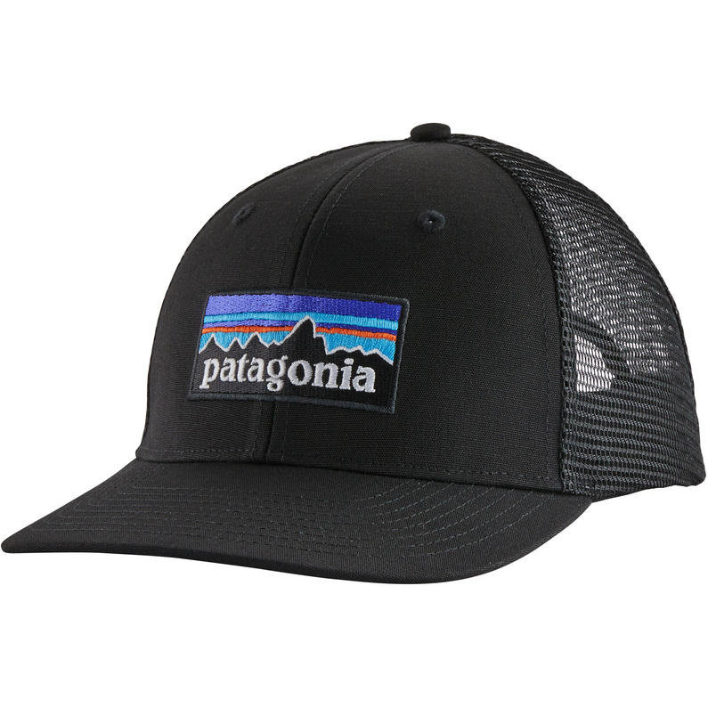 Кепка дальнобойщика P-6 с логотипом Patagonia, черный