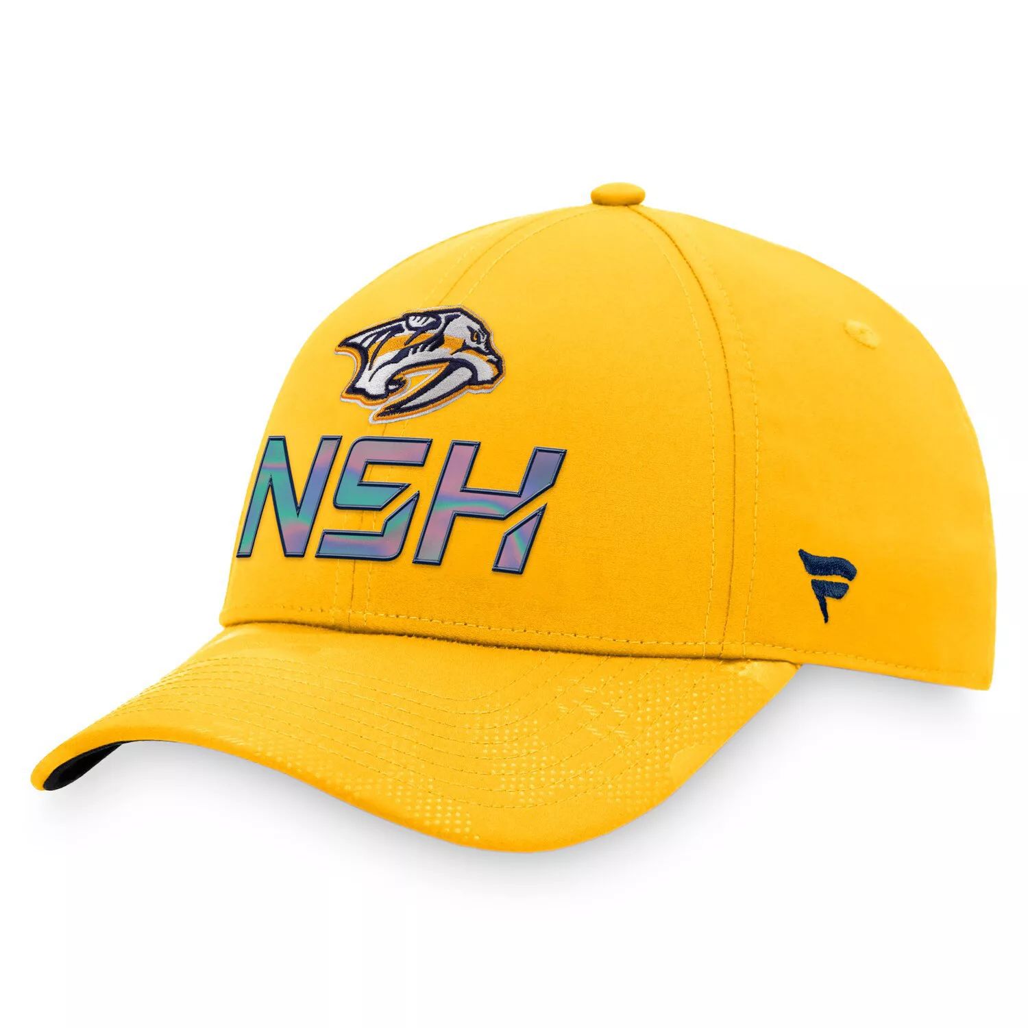 

Мужская регулируемая шапка Fanatics Gold Nashville Predators Authentic Pro Team в раздевалке