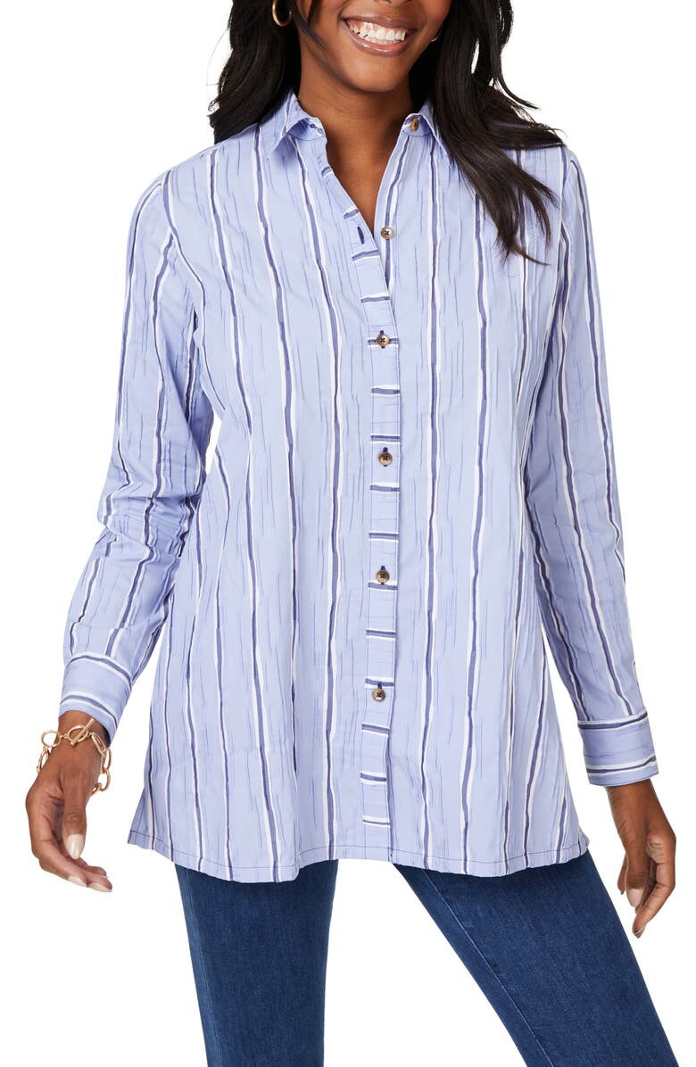 

Рубашка-туника на пуговицах Santino Stripe Non-Iron FOXCROFT