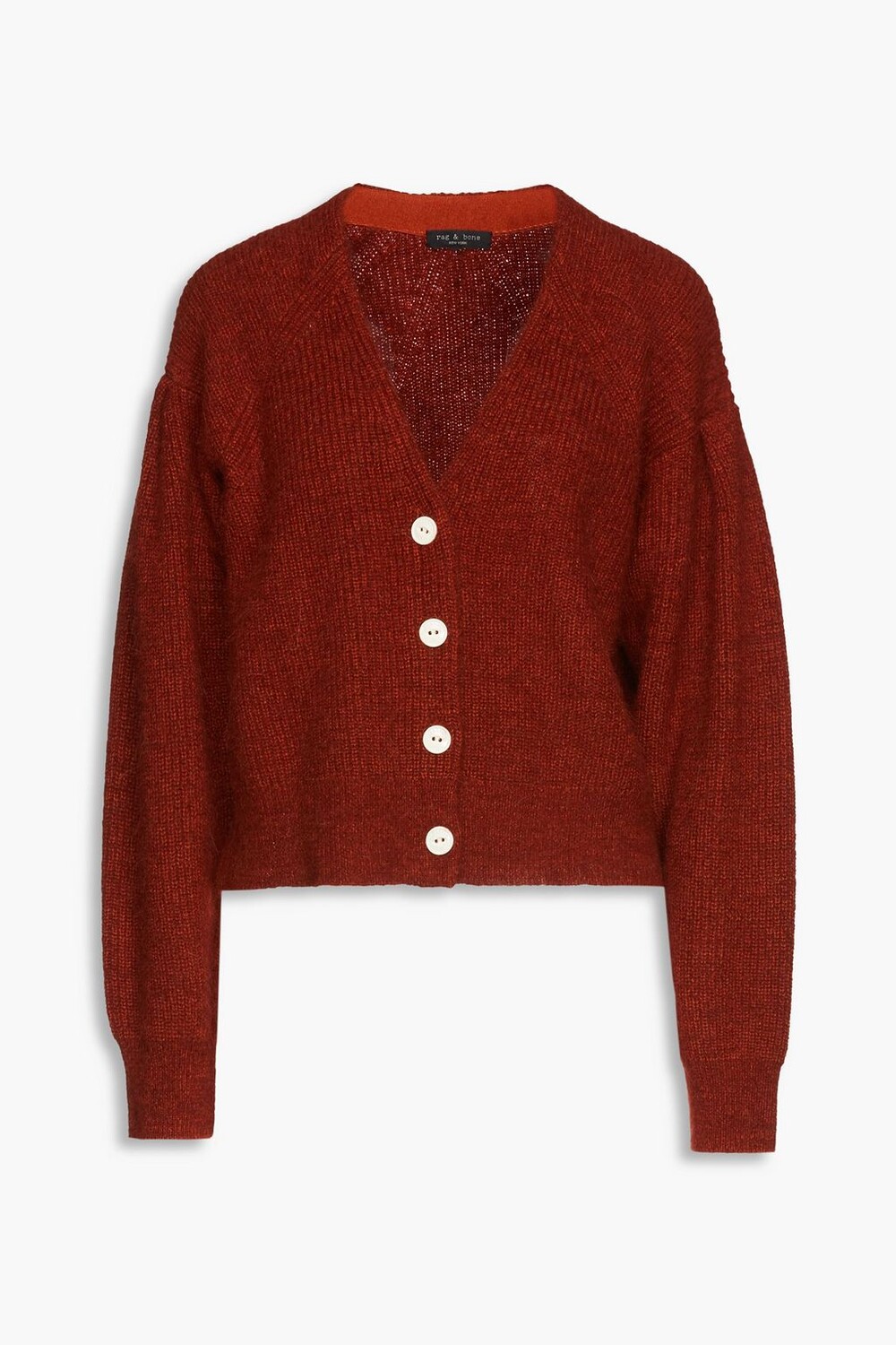 

Кардиган Liana в рубчик из смесовой шерсти мериноса RAG & BONE, красный