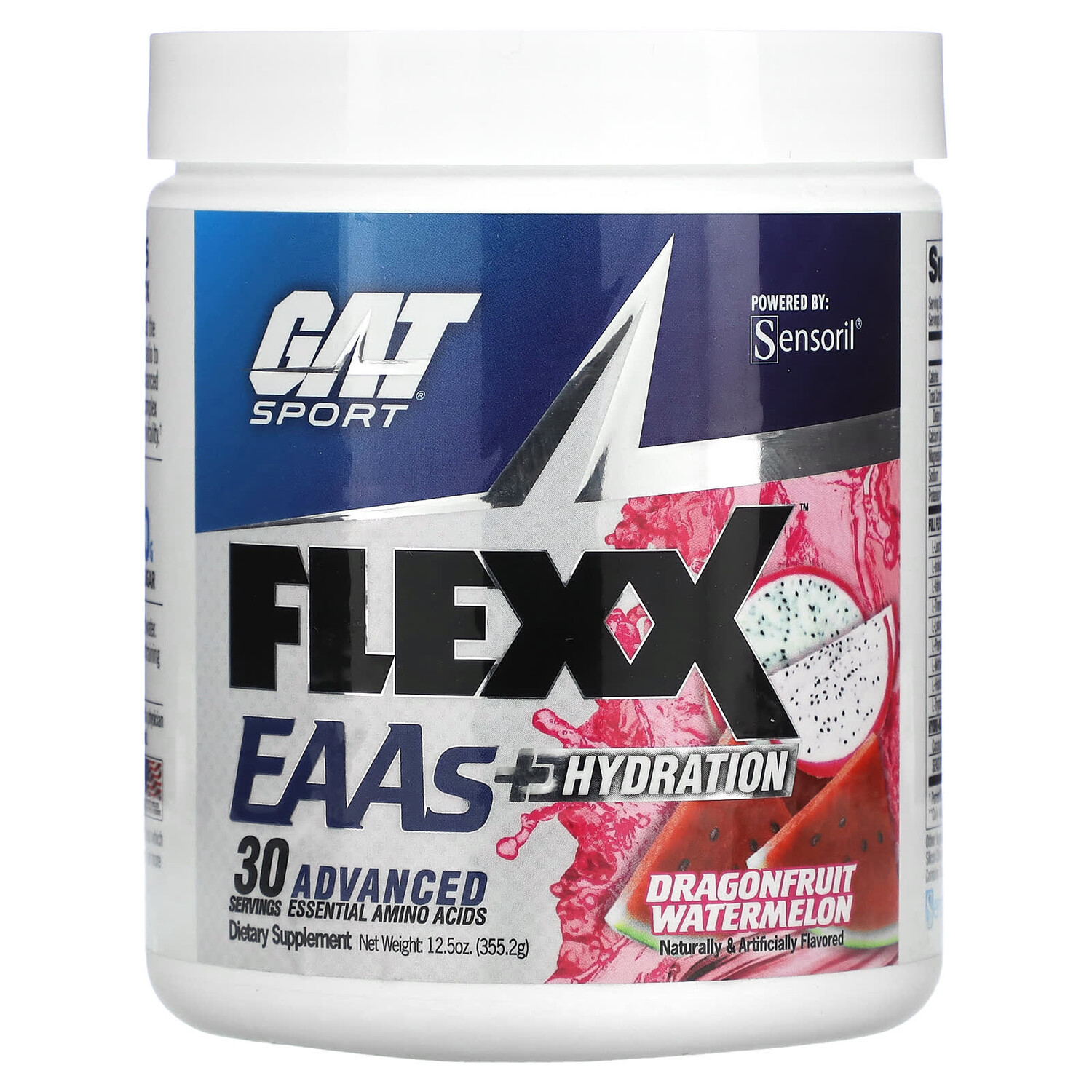 

Flexx EAA + Hydration, арбуз из драконьего плода, 355,2 г (12,5 унции), GAT
