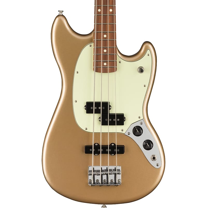цена Басс гитара Fender Player Mustang Bass PJ - Pau Ferro Fingerboard, Firemist Gold