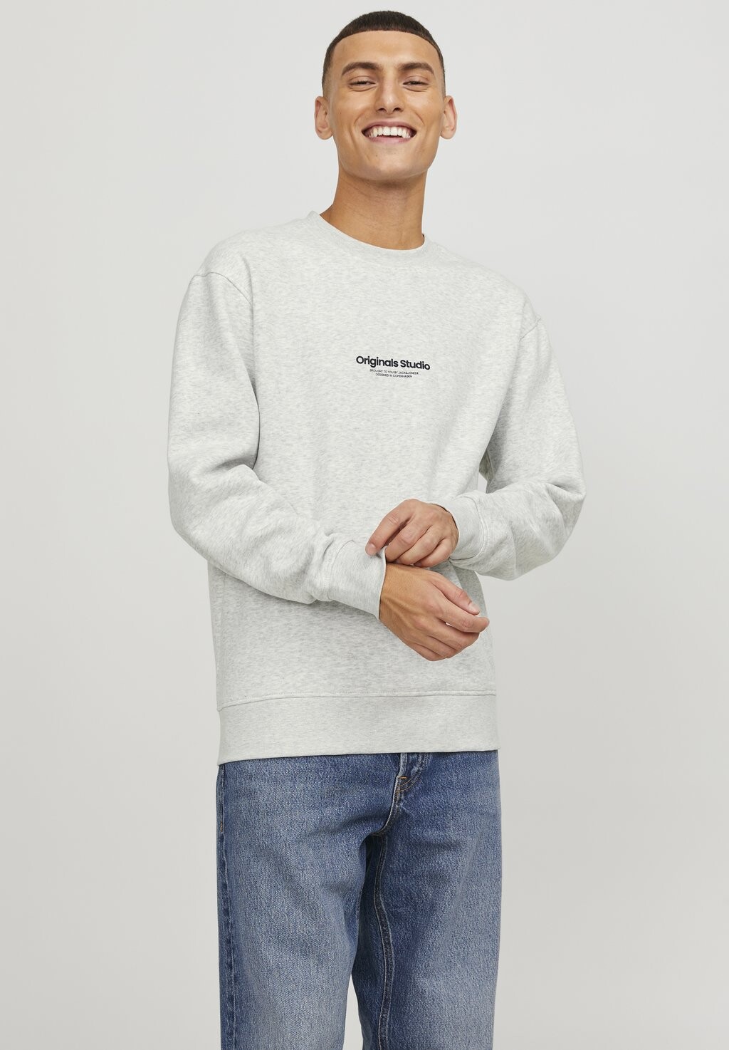 Толстовка JORVESTERBRO CREW NECK NOOS Jack & Jones, цвет white melange