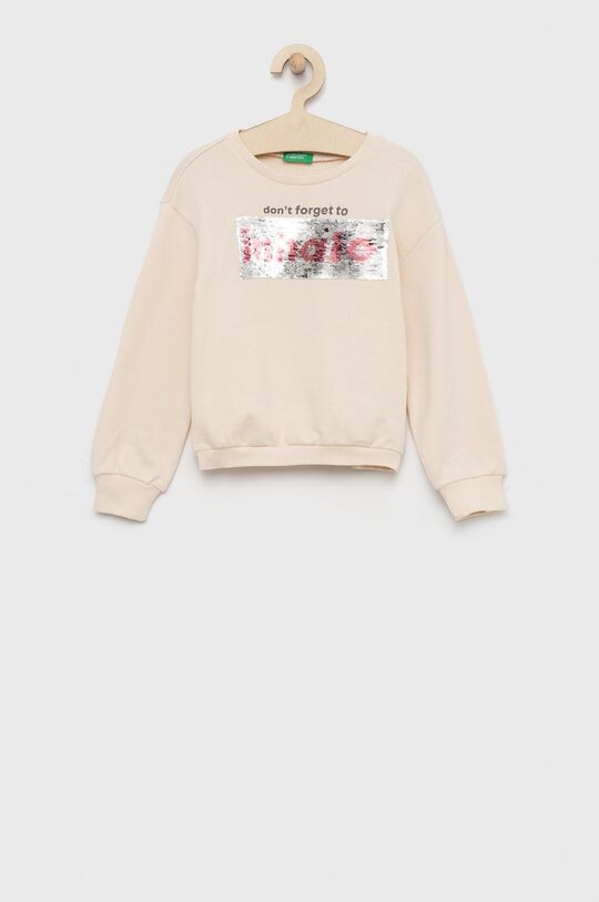 

Детская хлопковая толстовка United Colors of Benetton, розовый