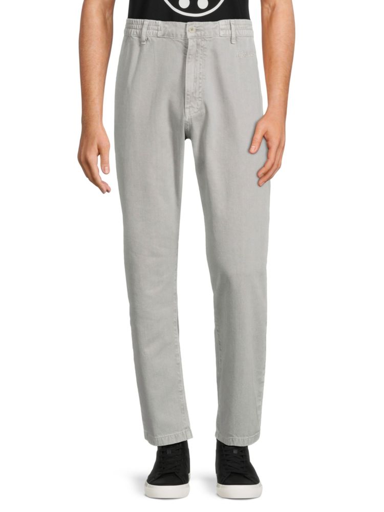 Однотонные брюки с высокой талией Moschino Couture!, серый