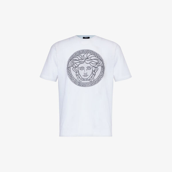

Футболка из хлопкового джерси с эмблемой бренда medusa Versace, белый