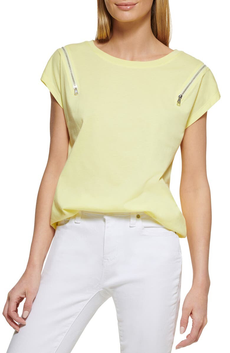 

Футболка с молнией на плече DKNY