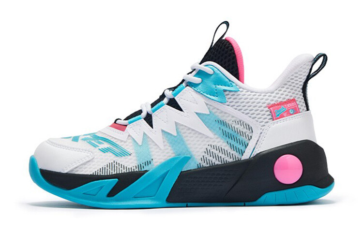 

Детские баскетбольные кроссовки GS Mid-top белые/синие/розовые Xtep