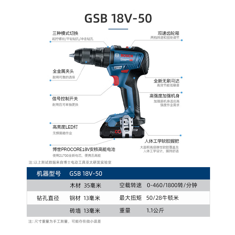 Ударная дрель Bosch GSB 18V-50 + два аккумулятора 2.0Ah, зарядное устройство, набор аксессуаров