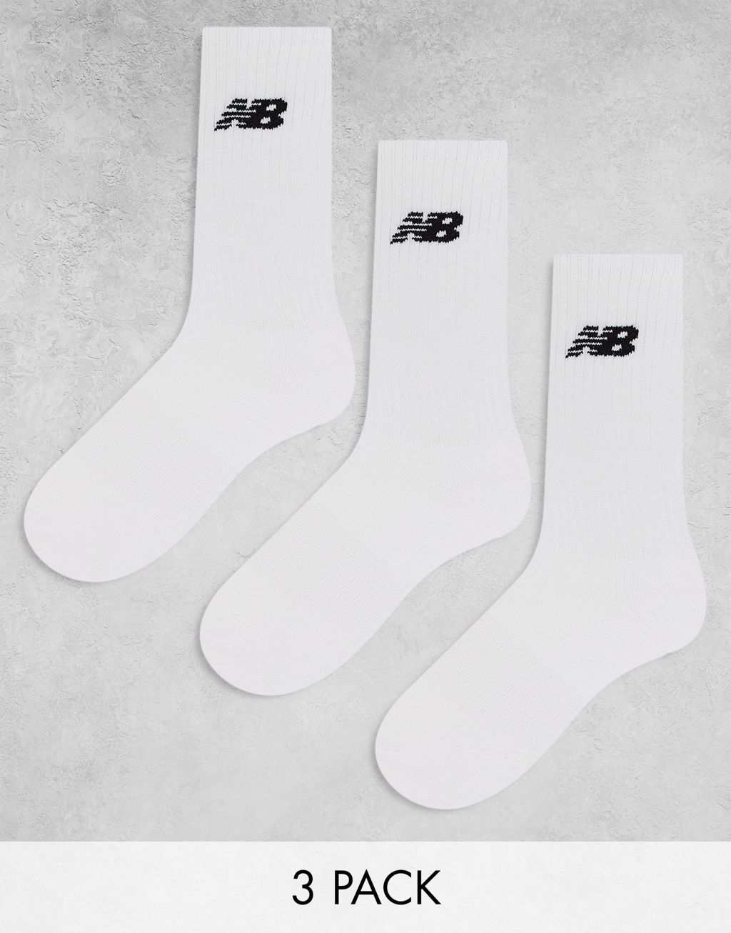 цена Набор из 3 белых носков с логотипом New Balance