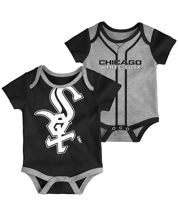 Комплект из 2 боди черного и серого цвета Chicago White Sox для новорожденных для мальчиков и девочек Outerstuff, черный/меланжево-серый