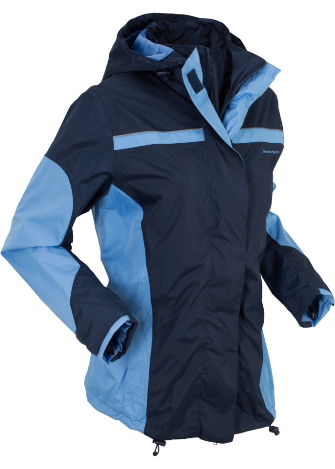 Водонепроницаемая функциональная куртка 3 в 1 Bpc Bonprix Collection, синий флисовый кардиган жилет для мужчин осень и зима уличная парная теплая флисовая спортивная куртка без рукавов с воротником стойкой