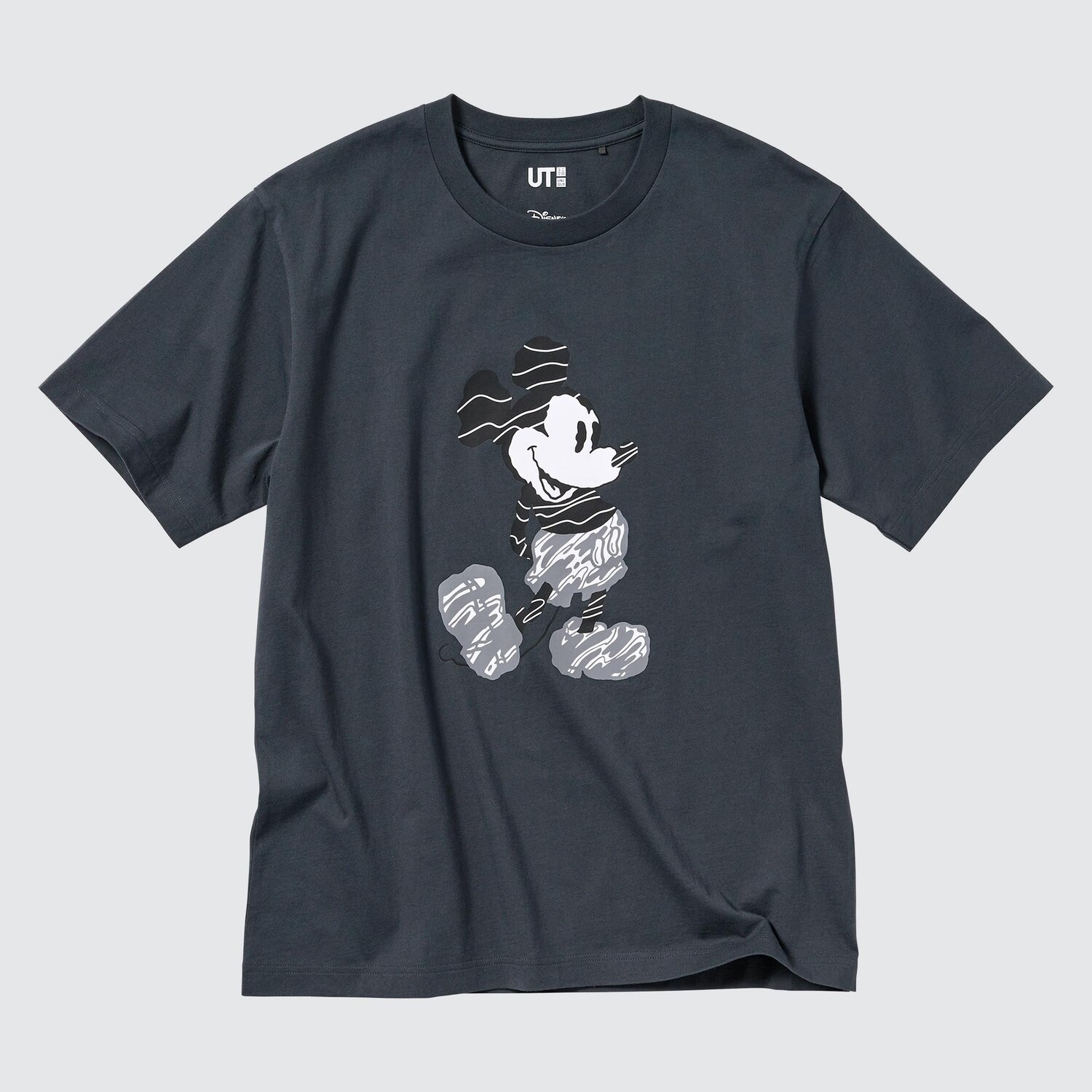 

Футболка флисовая Uniqlo Mickey Stands с рисунком, темно-серый